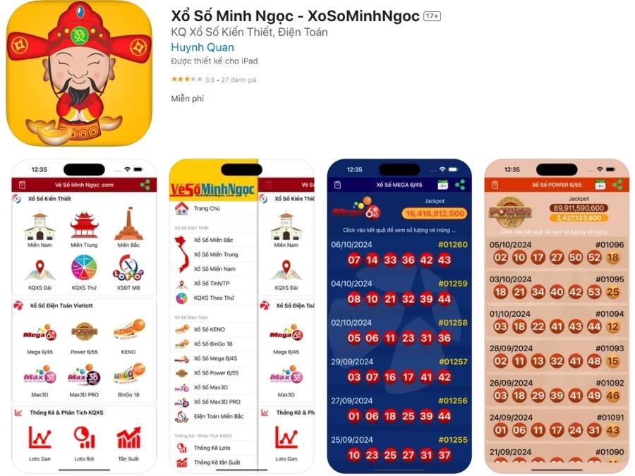 App chơi xổ số Minh Ngọc - xosominhngoc