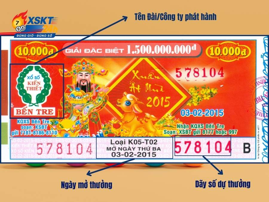 Đọc các chỉ số quan trong trên tờ vé số truyền thống miền Nam