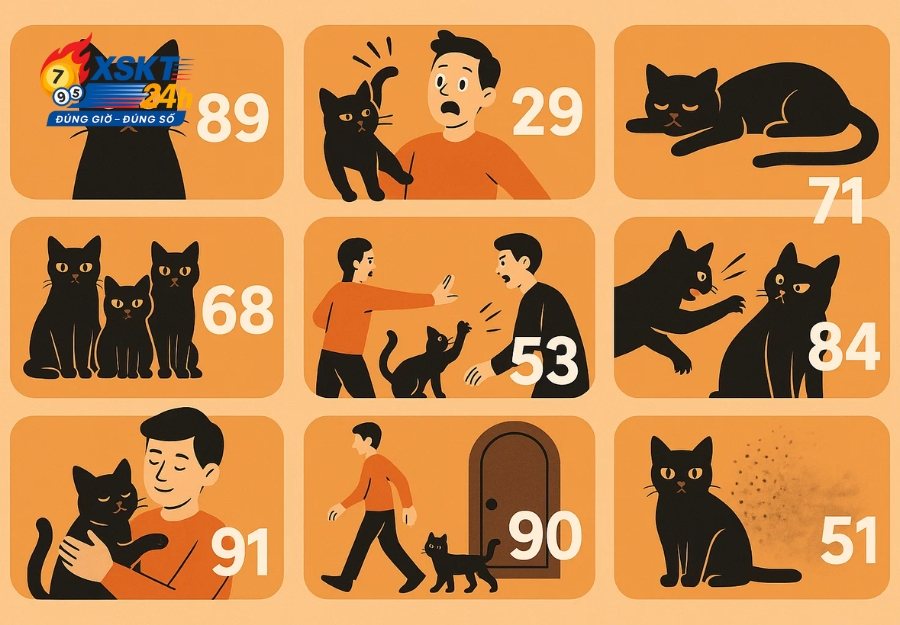 Con số may mắn liên quan đến giấc mơ mèo đen