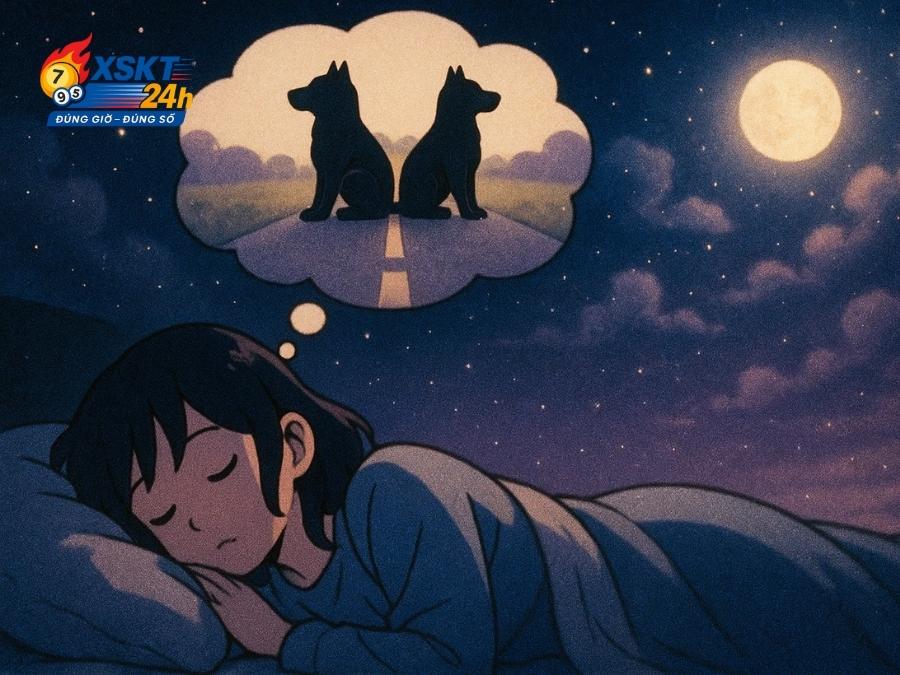Mơ thấy hai con chó đen là điềm báo các mối quan hệ tay đôi đang bị xáo trộn