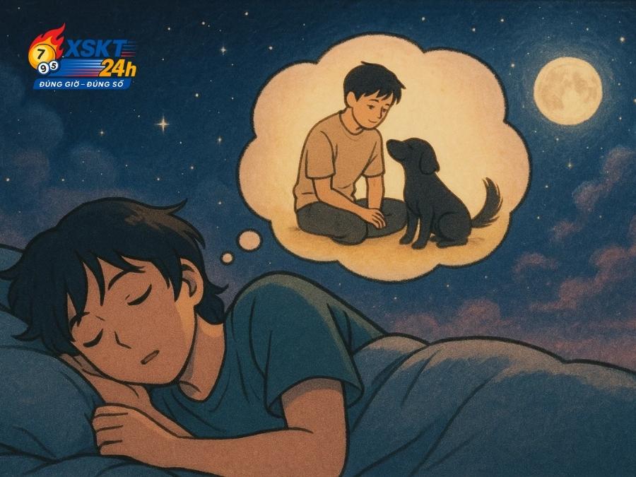 Mơ thấy chó mực thân thiện quấn quýt là điềm báo bạn sắp gặp quý nhân