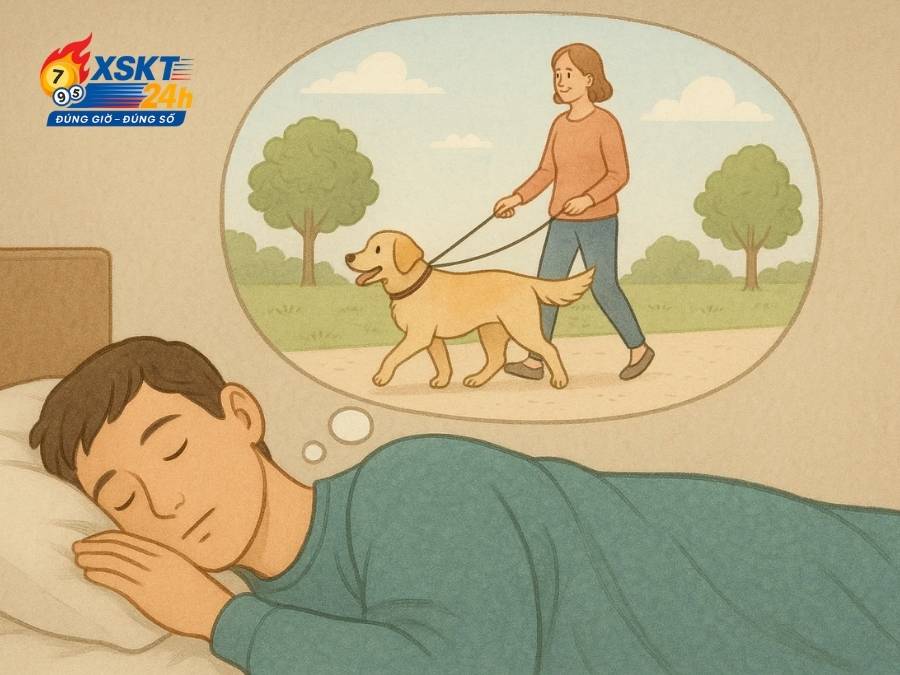 Mơ người thân dắt chó – Gắn bó gia đình, tin cậy