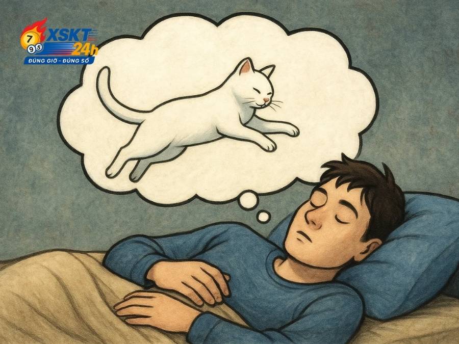 Mơ thấy mèo trắng nhảy vào người