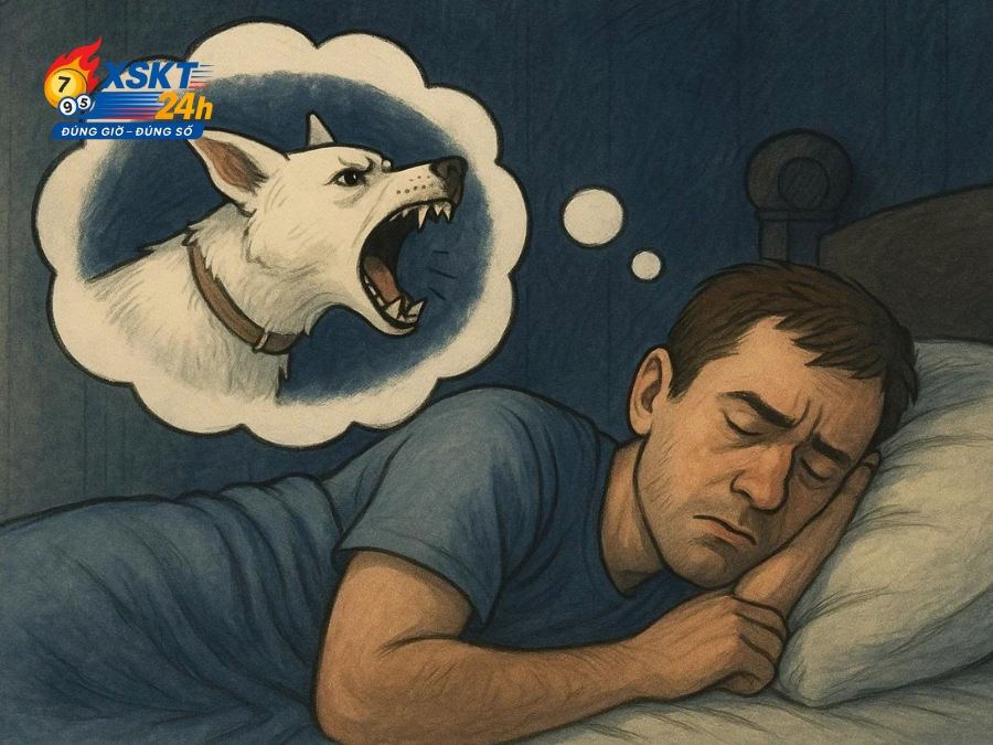 Ngủ mơ thấy chó trắng đang sủa dữ dội