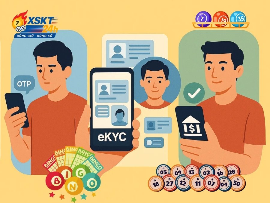 Tạo tài khoản và xác thực danh tính (ekyc) người mua vé số