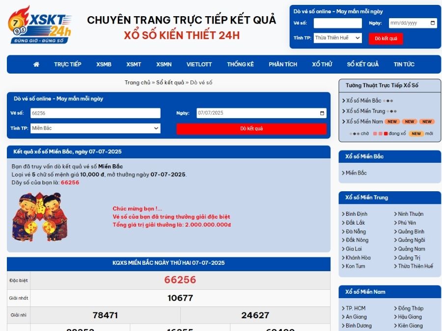 xskt24h.com - Kênh dò kết quả xổ số nhanh chóng & chính xác