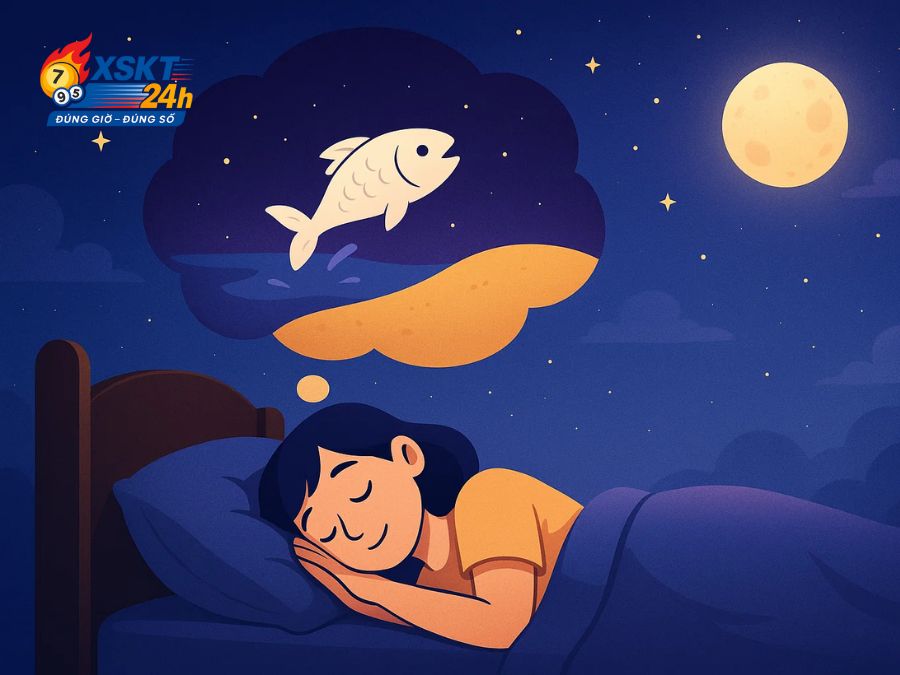 Cá nhảy lên bờ trong mơ tượng trưng cho bước ngoặt bất ngờ đang đến