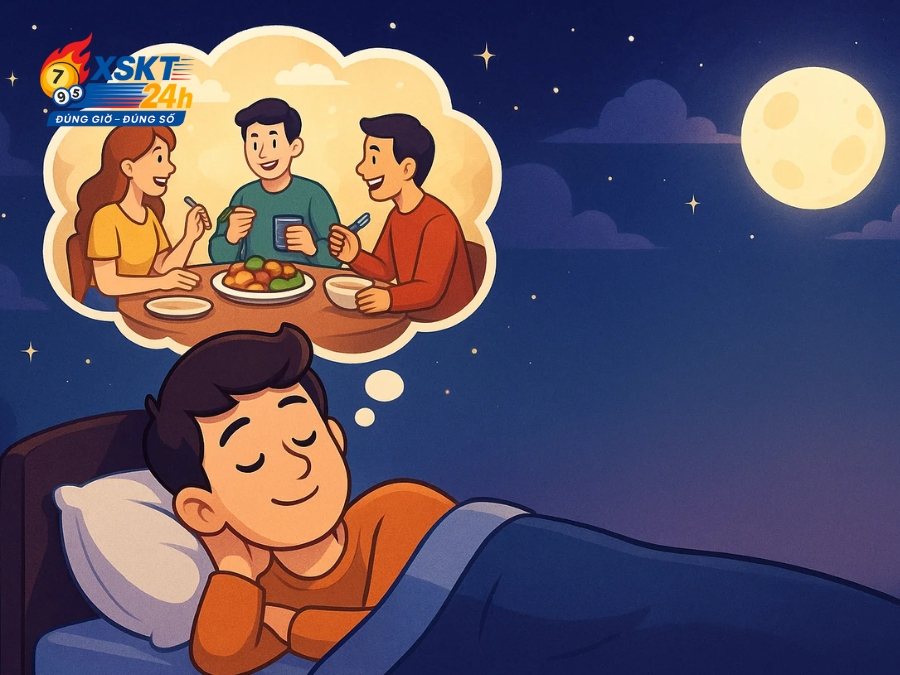 Chiêm bao thấy đang ăn uống cùng bạn bè