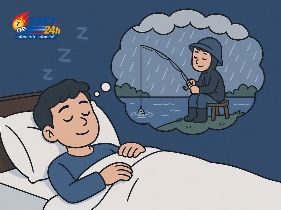 Chiêm bao câu cá dưới mưa phản ánh nội lực và bền bỉ