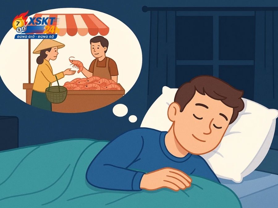 Mơ đi chợ mua tôm thể hiện mong muốn cải thiện đời sống