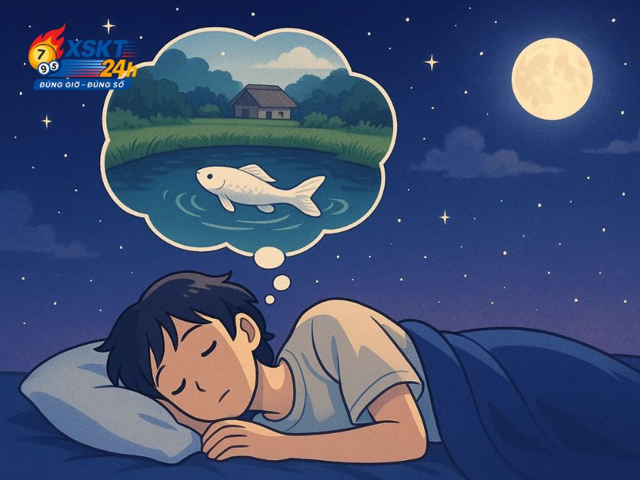 Ngủ mơ thấy cá trắng bơi trong ao - cuộc sống ổn định và bình an